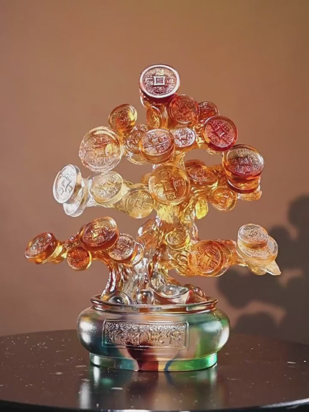 Colored Crystal Glass Fortune Tree