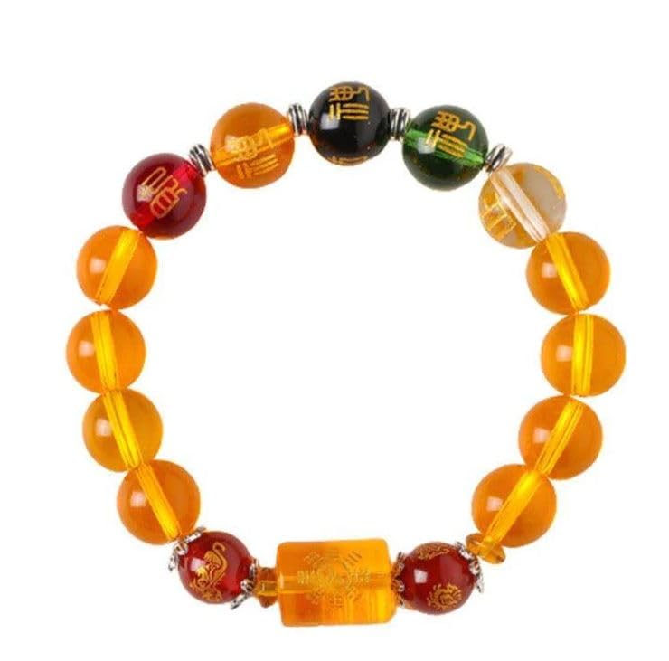 Buddha & Karma Double-Headed Golden Dragon Bracelet – Wealth, Strength & Protection