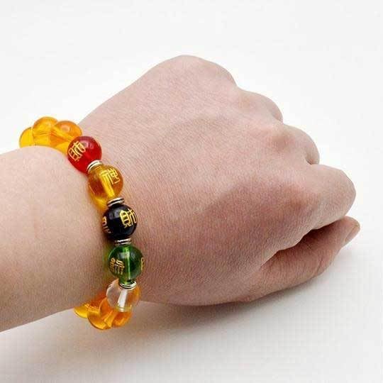 Buddha & Karma Double-Headed Golden Dragon Bracelet – Wealth, Strength & Protection