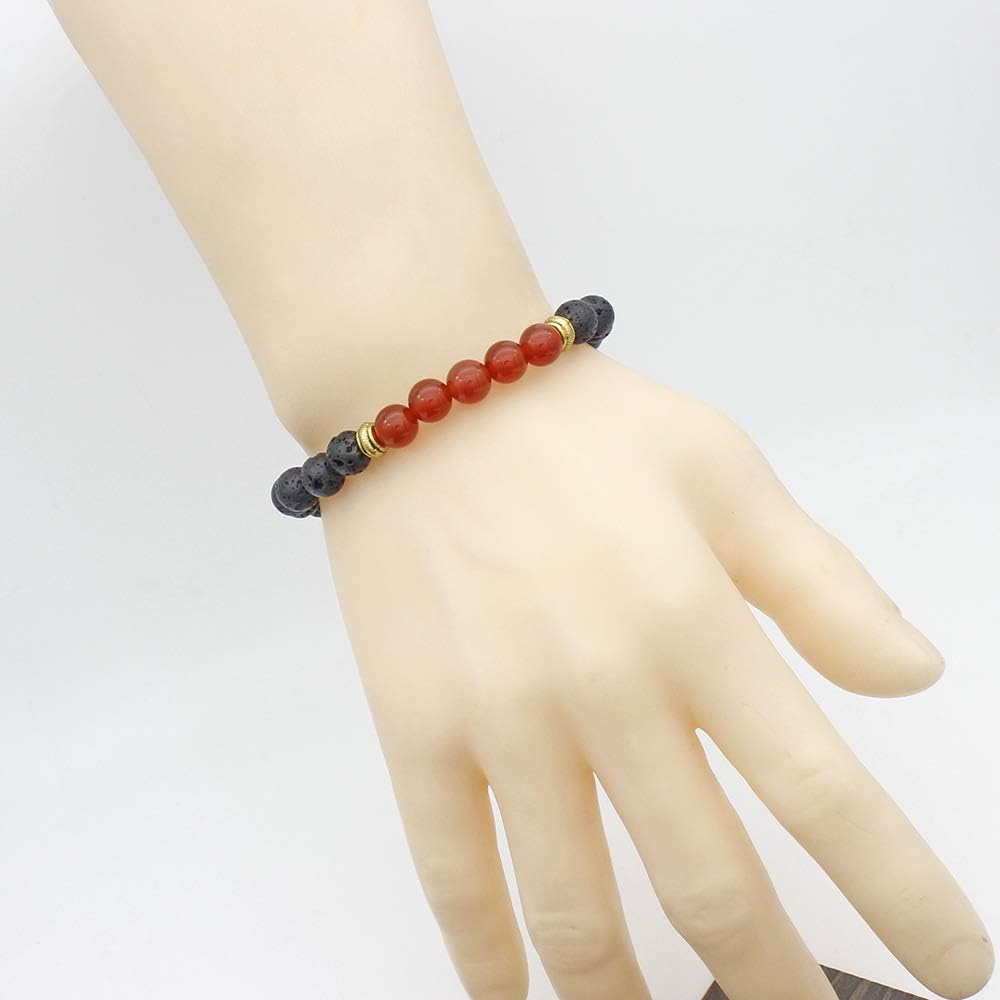 Adjustable Volcanic Rock Bead Bracelet, Chakra Bracelet, Seven Chakra Healing Bracelet, Yoga Stone Bead Bracelet, Healing Bracelet