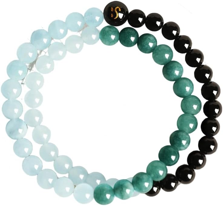 Women's Double-Circle Five Elements (Gold/Wood/Water/Fire/Earth) Feng Shui Bracelet - Crystal Wealth Bracelet | Balances Energy, Brings Good Luck, Abundance & Positive Vibes for Daily Wear