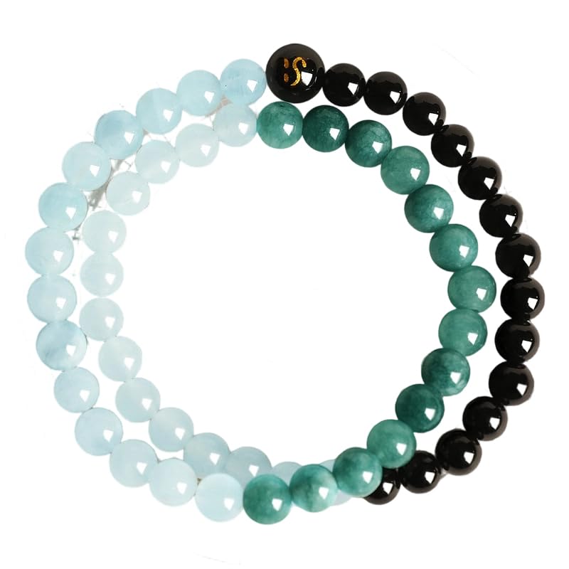 Women's Double-Circle Five Elements (Gold/Wood/Water/Fire/Earth) Feng Shui Bracelet - Crystal Wealth Bracelet | Balances Energy, Brings Good Luck, Abundance & Positive Vibes for Daily Wear