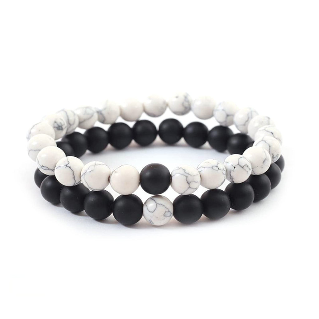 2-Piece Set: Matte Lava Stone Bead Stretch Bracelets (Couple's Set) – Stress Relief & Aromatherapy Jewelry