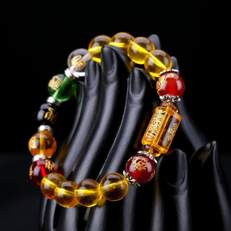 Buddha & Karma Double-Headed Golden Dragon Bracelet – Wealth, Strength & Protection