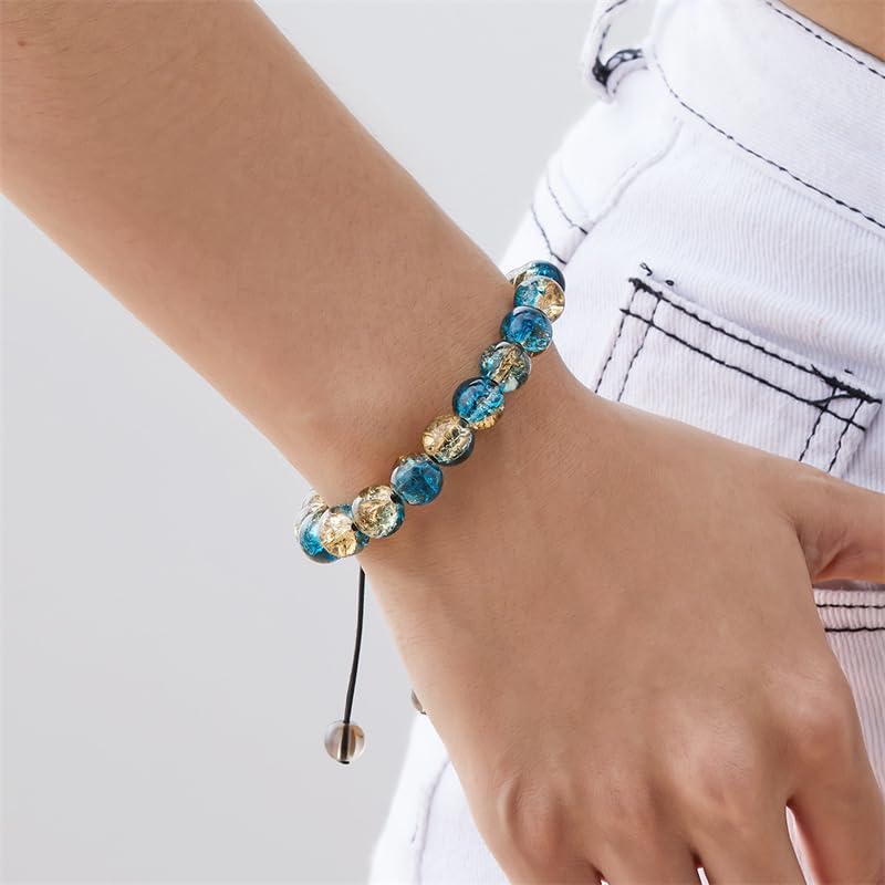 Beaded Stretch Bracelets for Women Men Healing Crystal Stone Bracelet Bead Adjustable Unisex Gemstones Bracelets