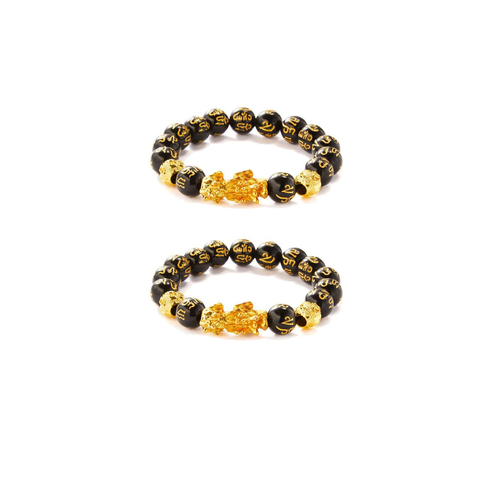 FengShui Bracelets for Women Wealth And Luck Bracelet Black Obsidian Pixiu Wealth Bracelet FengShui Beaded Strand Bracelets for Women Men