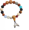 Handmade 18-Bead Bodhi Bracelet with Natural Crystals Chakra Balancing Feng Shui Jewelry for Meditation, Positive Energy & Spiritual Protection,