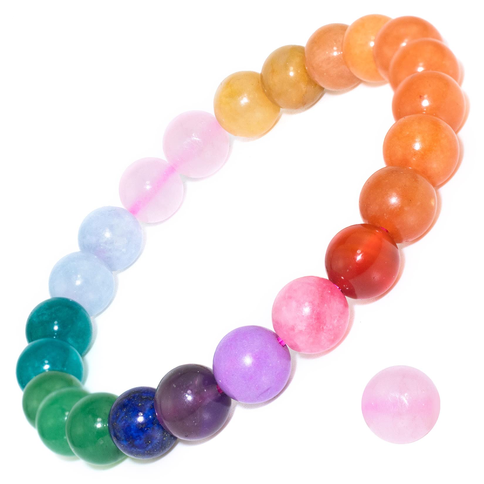 Natural Gemstone Stretch Bracelet, Handmade Unisex Crystal Bracelets for Meditation, Yoga, Spiritual Healing & Positive Energy