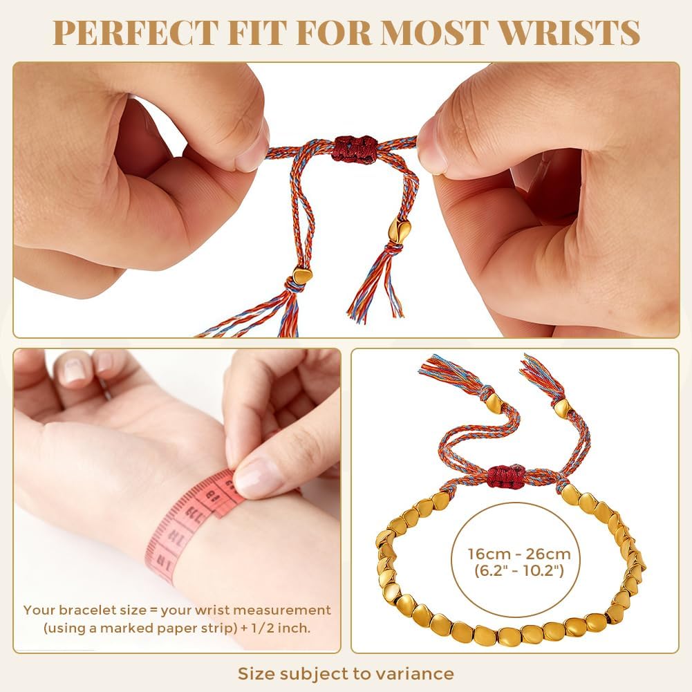Hand-woven Tibetan-style copper bracelet, adjustable, for meditation and self-healing