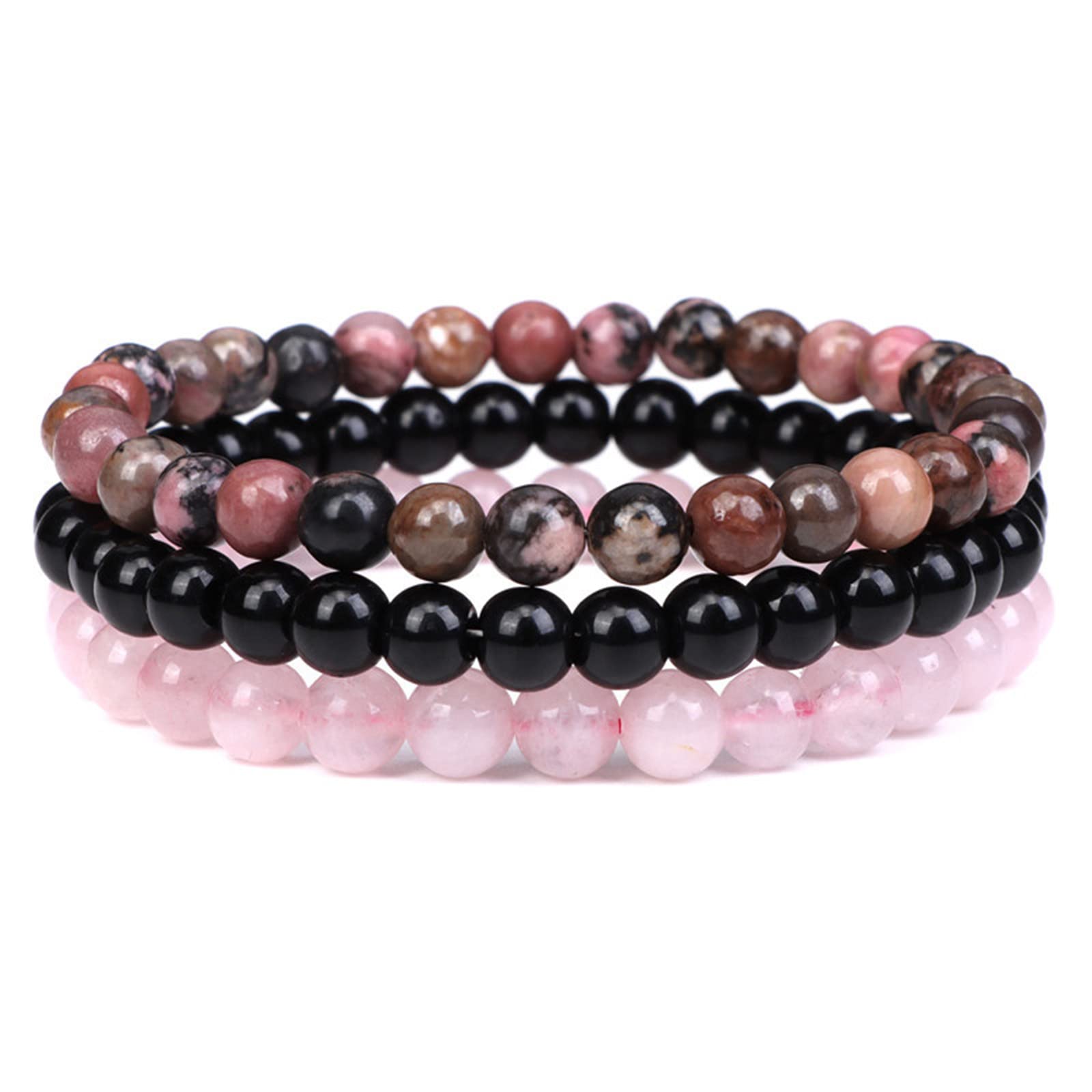 2-Piece Set: Matte Lava Stone Bead Stretch Bracelets (Couple's Set) – Stress Relief & Aromatherapy Jewelry