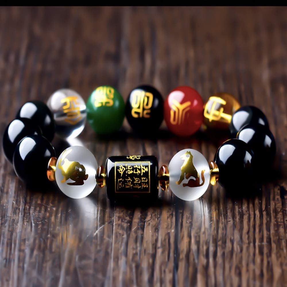 Feng Shui Obsidian Five-Element Wealth Prosperity Bracelet