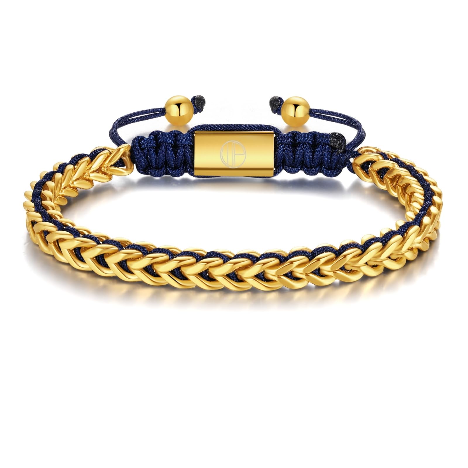 Gold-Plated Bracelets for Men 18K Gold Plated Franco Link Chain Stainless Steel Bracelet Adjustable Bracelet Mens Jewelry Birthday Gift