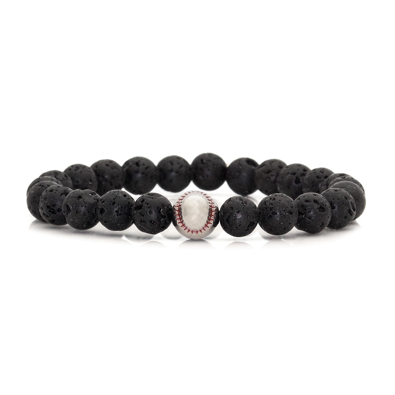 Cross Bead Bracelet: 8mm Volcanic Rock, Turquoise, Tiger's Eye, and Black Jade Bracelet—A Source of Energy and Protection