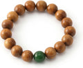 Buddhist Prayer Beads, Meditation Mala Bracelet, Unisex Wooden Wristband, Handmade Golden Nanmu Rosary,