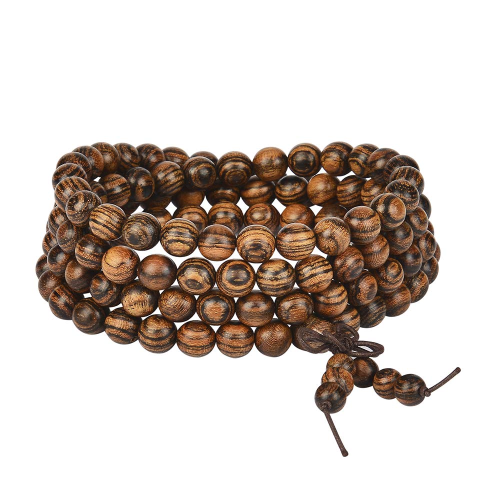Mala Beads Bracelet 108 8mm Prayer Meditation Sandalwood Elastic…