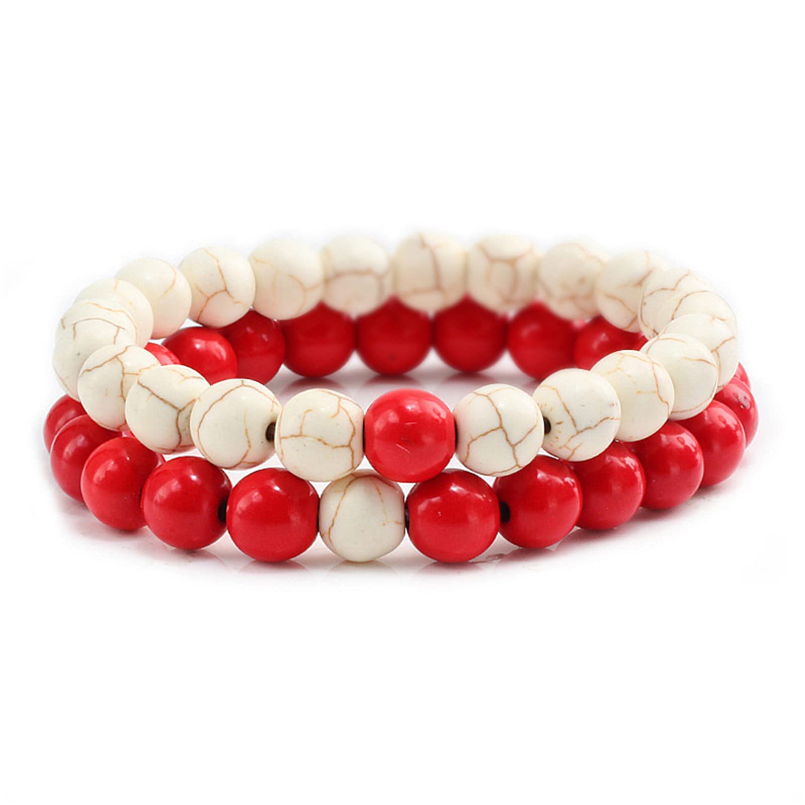 2-Piece Set: Matte Lava Stone Bead Stretch Bracelets (Couple's Set) – Stress Relief & Aromatherapy Jewelry