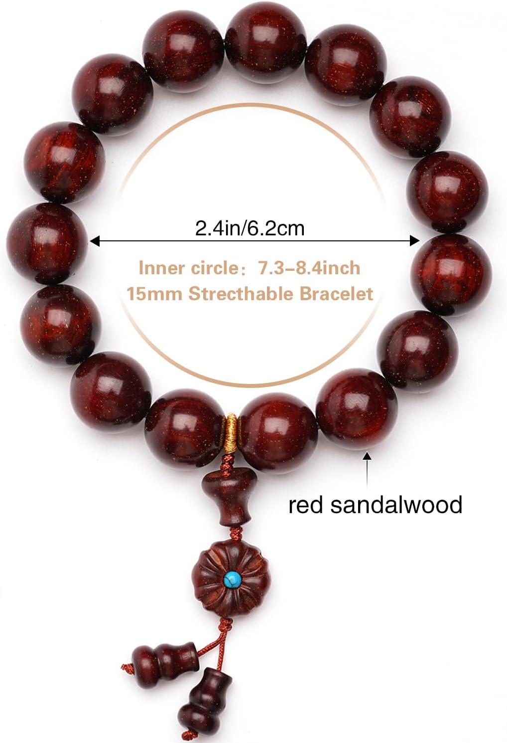 Meditation Bead Bracelets, Handcrafted Sandalwood Prayer Beads, Buddhist Blessing Rosewood Bracelets