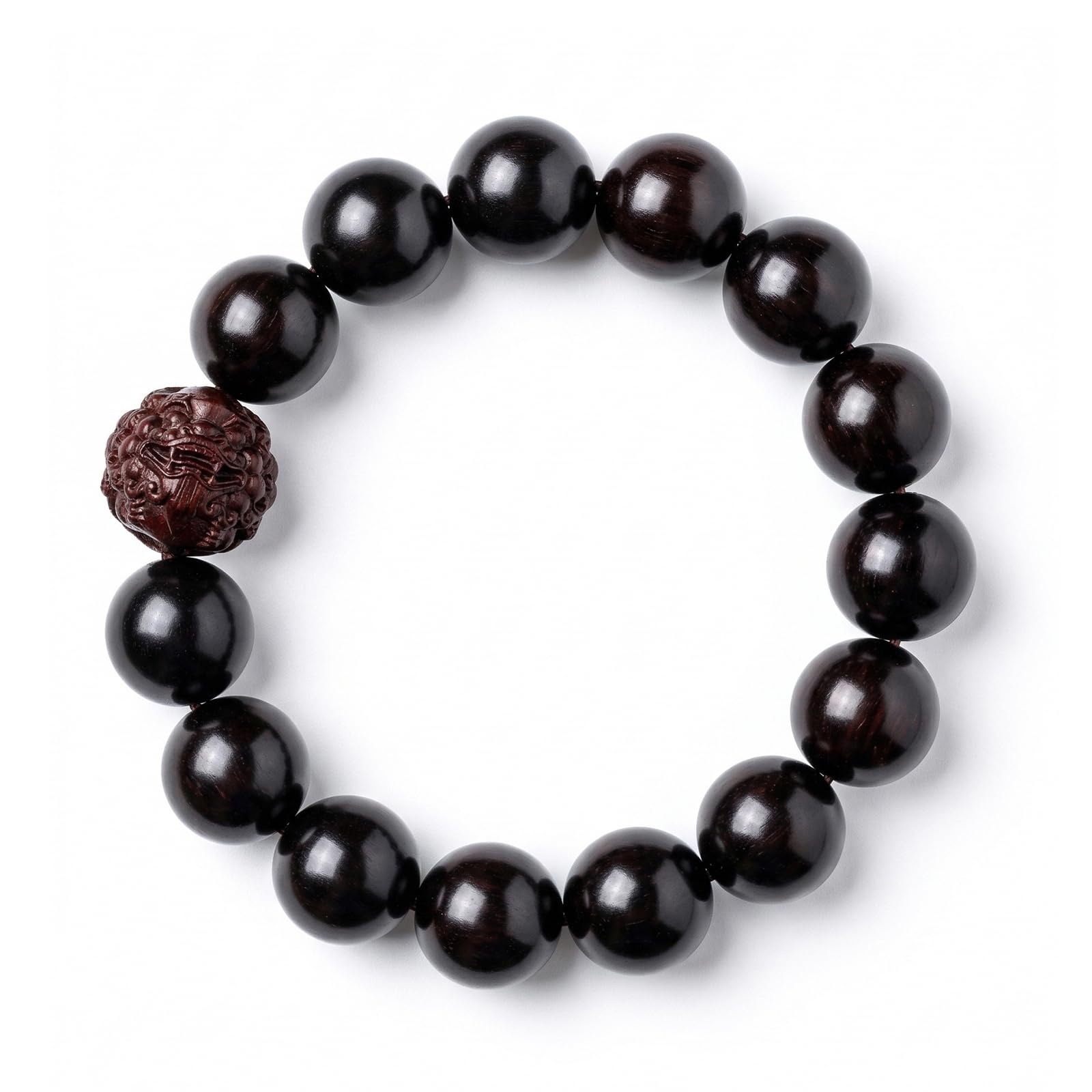 Meditaiton Beaded Bracelets, Handmade Sandalwood Mala Beads, Buddhist Prayer Red Wood Bracelets