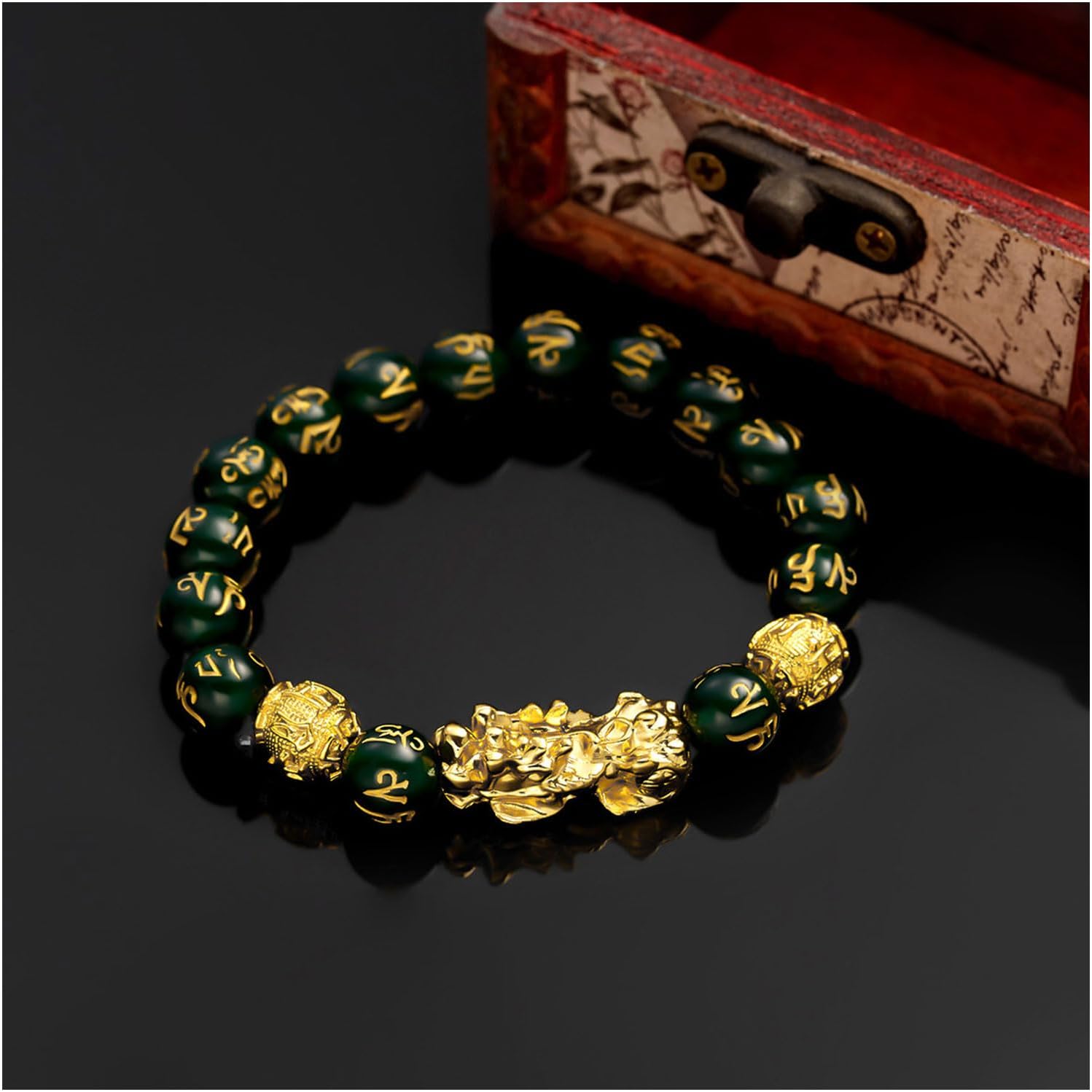 FengShui Bracelets for Women Wealth And Luck Bracelet Black Obsidian Pixiu Wealth Bracelet FengShui Beaded Strand Bracelets for Women Men