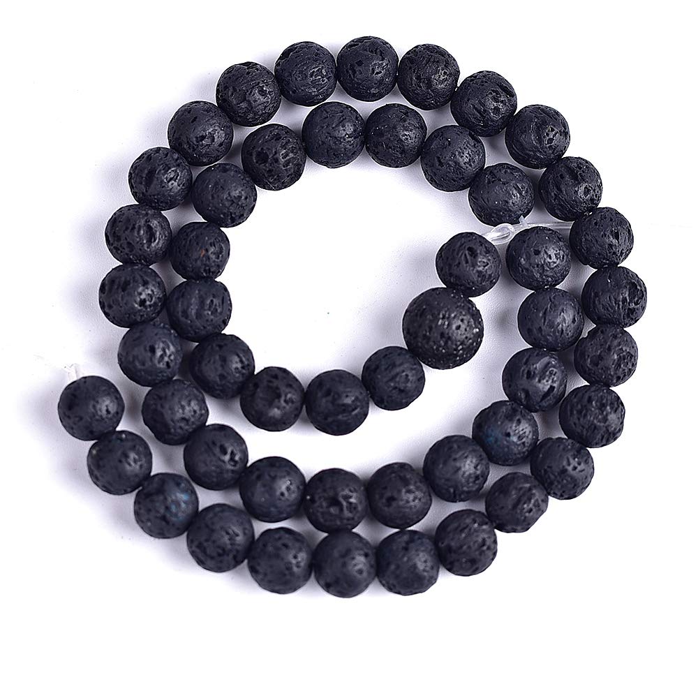 Genuine purple volcanic rock gemstones, energy healing beads, perfect for necklaces, bracelets, and earrings—enjoy the fun of DIY (8 mm, 46 beads)