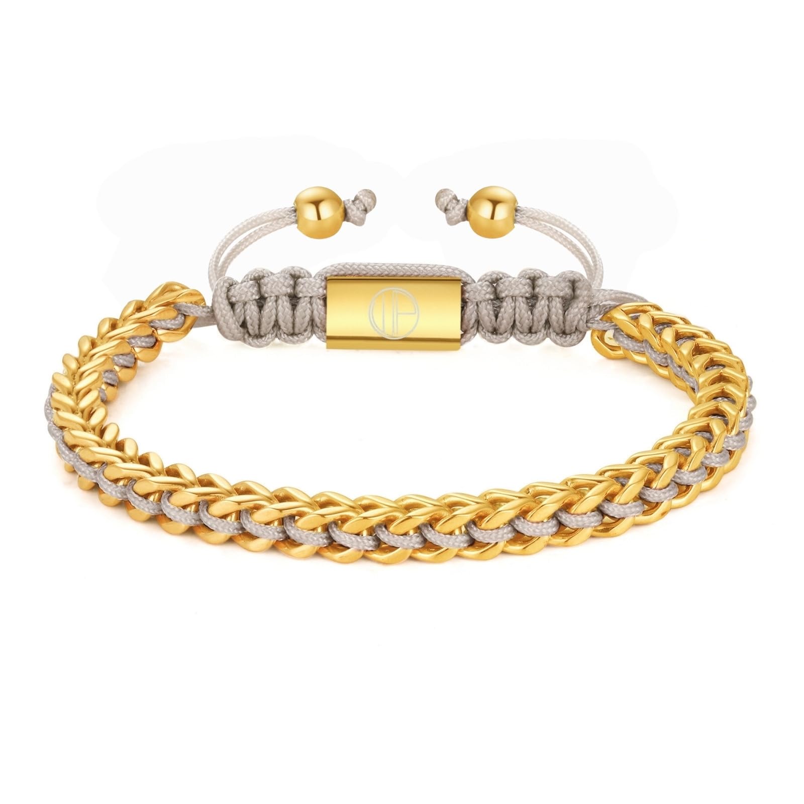 Gold-Plated Bracelets for Men 18K Gold Plated Franco Link Chain Stainless Steel Bracelet Adjustable Bracelet Mens Jewelry Birthday Gift