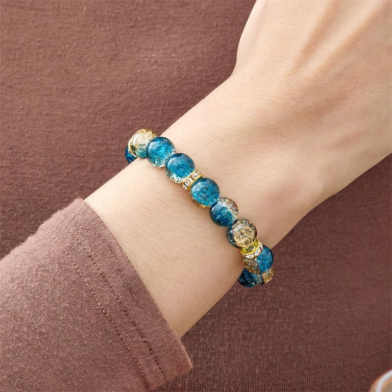 Beaded Stretch Bracelets for Women Men Healing Crystal Stone Bracelet Bead Adjustable Unisex Gemstones Bracelets