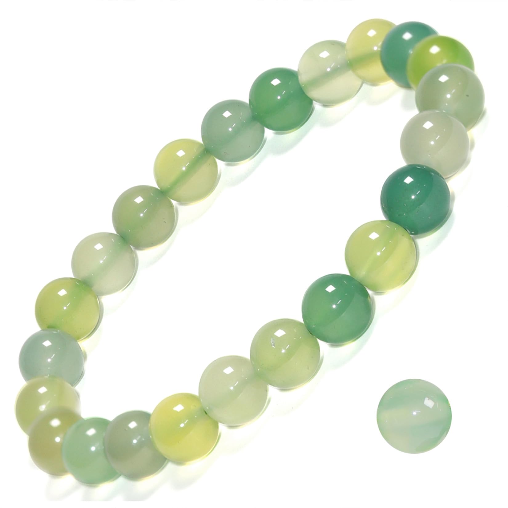 Natural Gemstone Stretch Bracelet, Handmade Unisex Crystal Bracelets for Meditation, Yoga, Spiritual Healing & Positive Energy