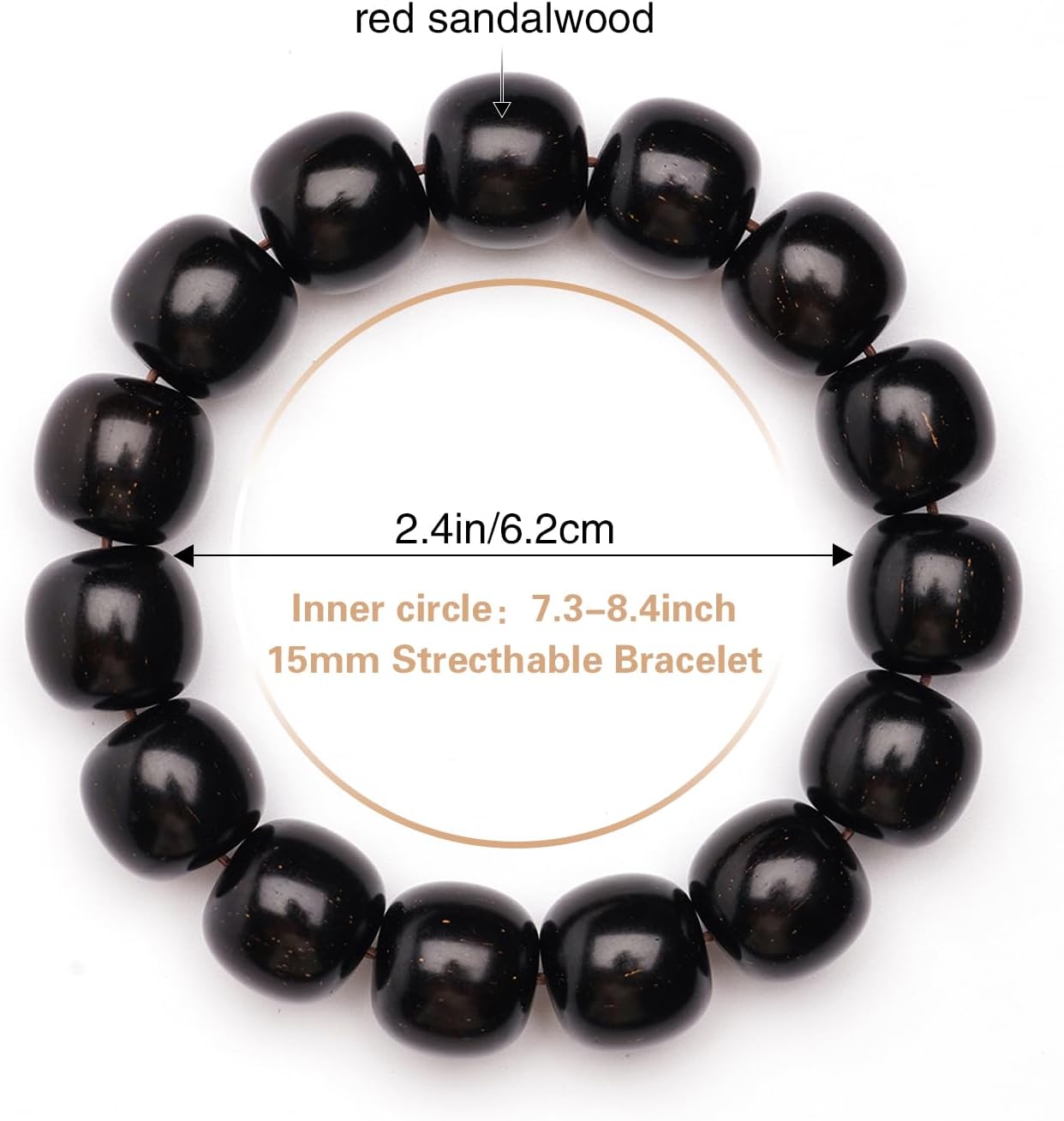Meditaiton Beaded Bracelets, Handmade Sandalwood Mala Beads, Buddhist Prayer Red Wood Bracelets