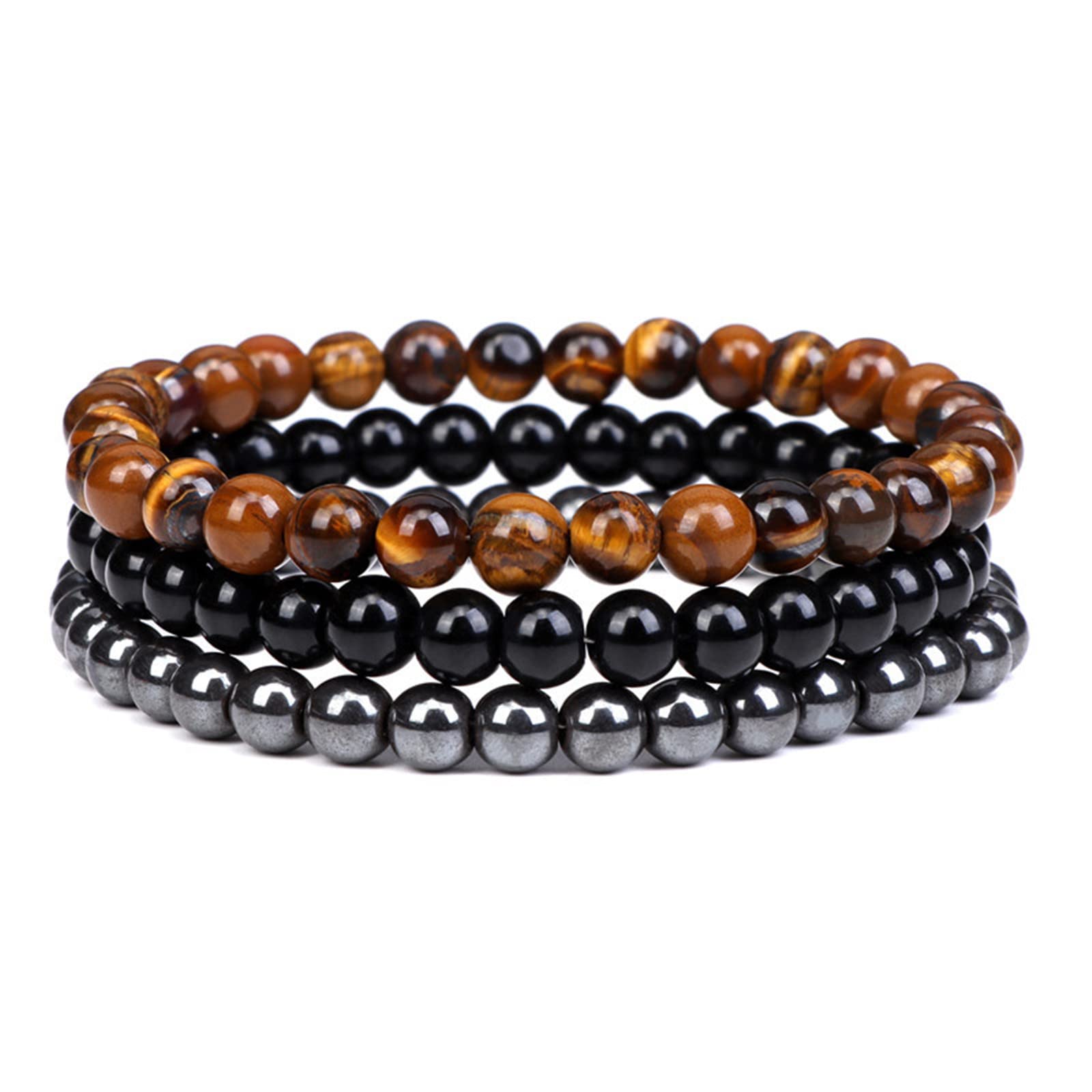 2-Piece Set: Matte Lava Stone Bead Stretch Bracelets (Couple's Set) – Stress Relief & Aromatherapy Jewelry