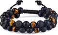 Volcanic Rock, Black Onyx, and Tiger's Eye 8mm Natural Stone Beads | An energy bracelet to help you stay grounded, boost your confidence, attract wealth and good fortune, and relieve stress