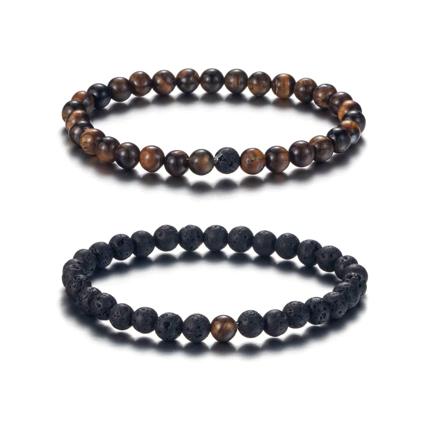 6mm Volcanic Rock Aromatherapy Anti-Anxiety Essential Oil Diffuser Bead Bracelet