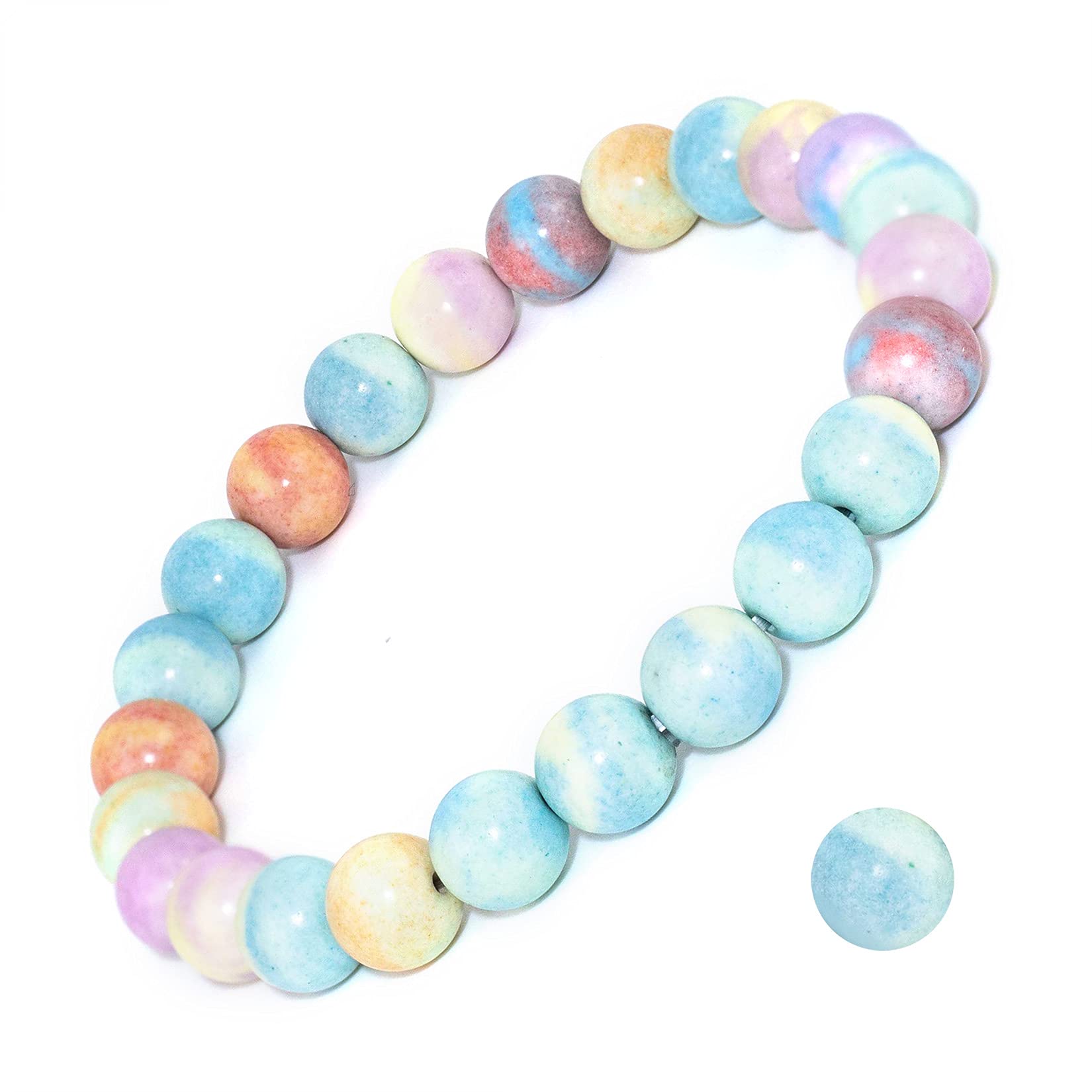 Natural Gemstone Stretch Bracelet, Handmade Unisex Crystal Bracelets for Meditation, Yoga, Spiritual Healing & Positive Energy