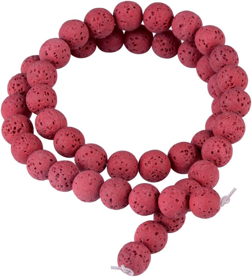 Genuine purple volcanic rock gemstones, energy healing beads, perfect for necklaces, bracelets, and earrings—enjoy the fun of DIY (8 mm, 46 beads)