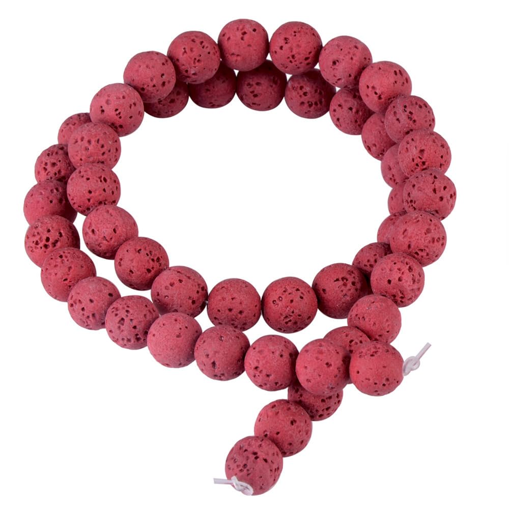 Genuine purple volcanic rock gemstones, energy healing beads, perfect for necklaces, bracelets, and earrings—enjoy the fun of DIY (8 mm, 46 beads)