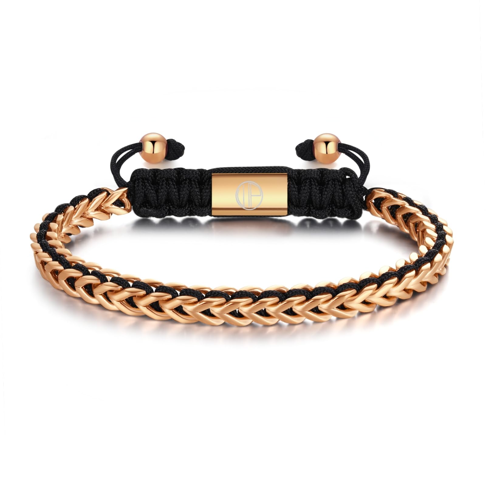 Gold-Plated Bracelets for Men 18K Gold Plated Franco Link Chain Stainless Steel Bracelet Adjustable Bracelet Mens Jewelry Birthday Gift