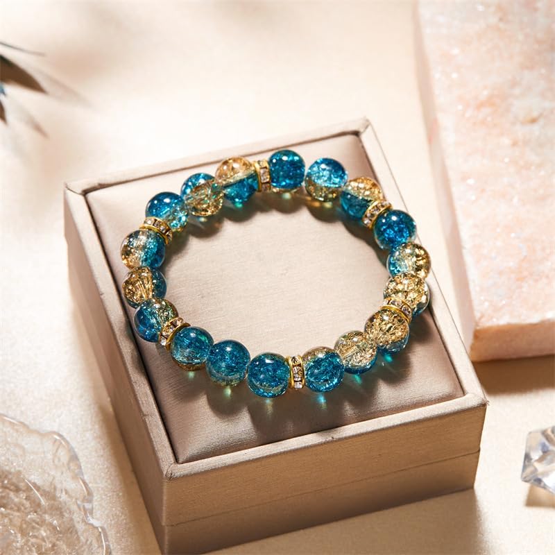 Beaded Stretch Bracelets for Women Men Healing Crystal Stone Bracelet Bead Adjustable Unisex Gemstones Bracelets