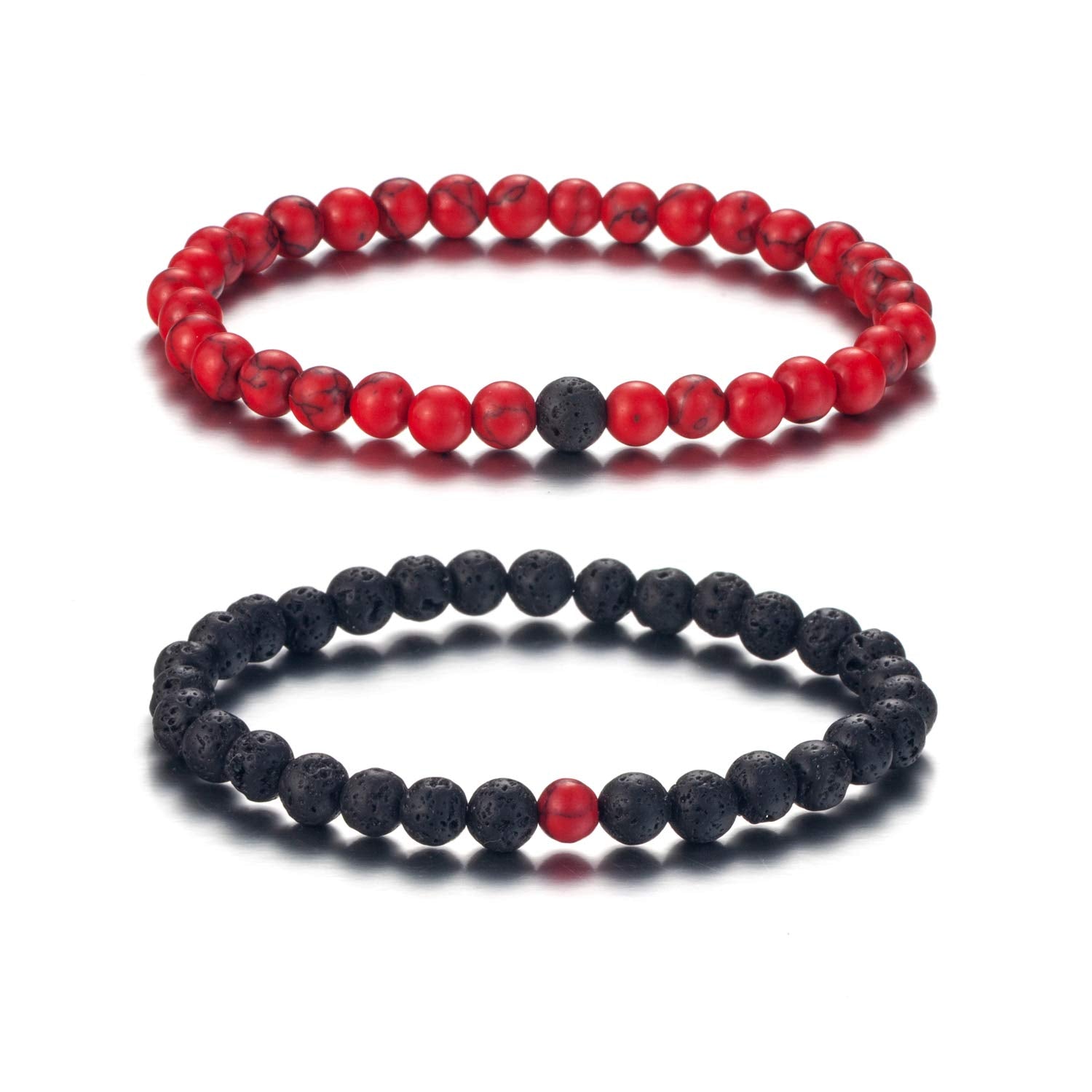 6mm Volcanic Rock Aromatherapy Anti-Anxiety Essential Oil Diffuser Bead Bracelet
