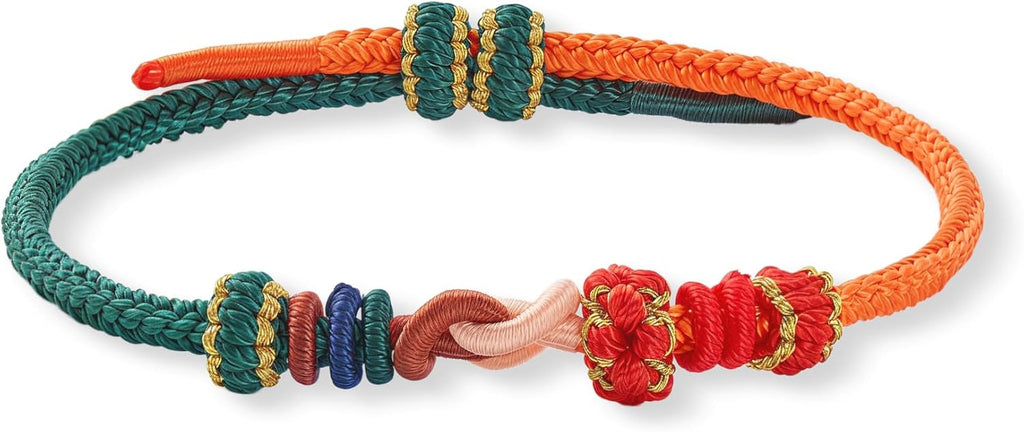 Adjustable Tibetan-style nylon knot bracelets, Feng Shui amulet bracelets