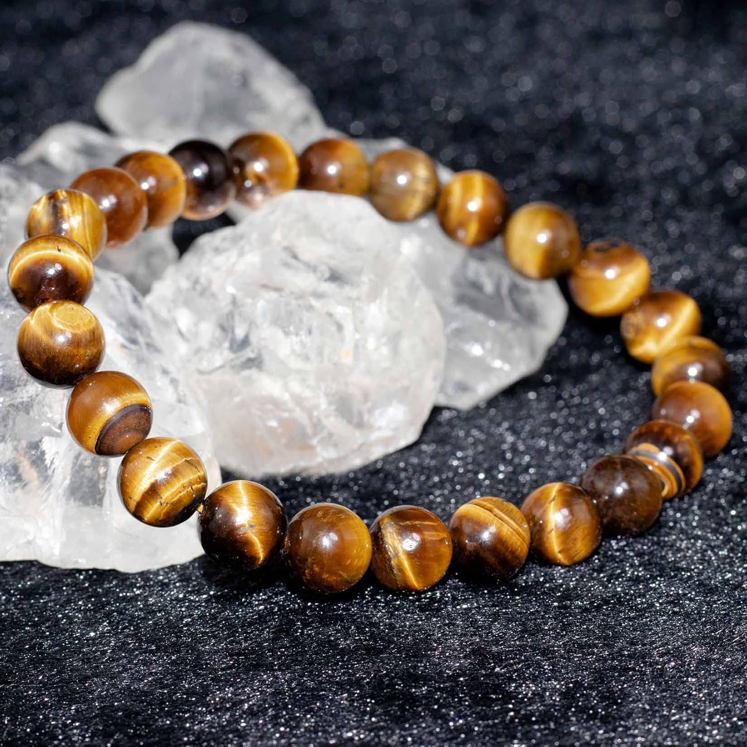 Natural Gemstone Stretch Bracelet, Handmade Unisex Crystal Bracelets for Meditation, Yoga, Spiritual Healing & Positive Energy