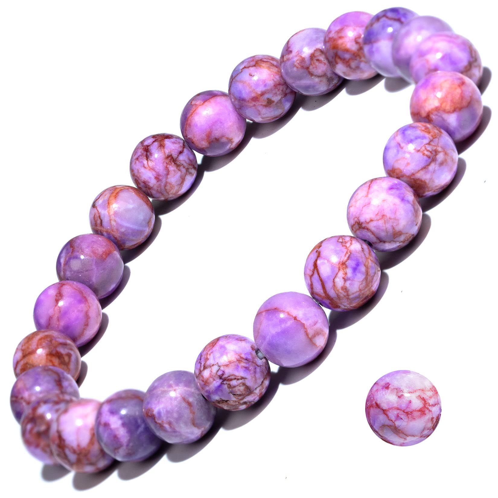 Natural Gemstone Stretch Bracelet, Handmade Unisex Crystal Bracelets for Meditation, Yoga, Spiritual Healing & Positive Energy