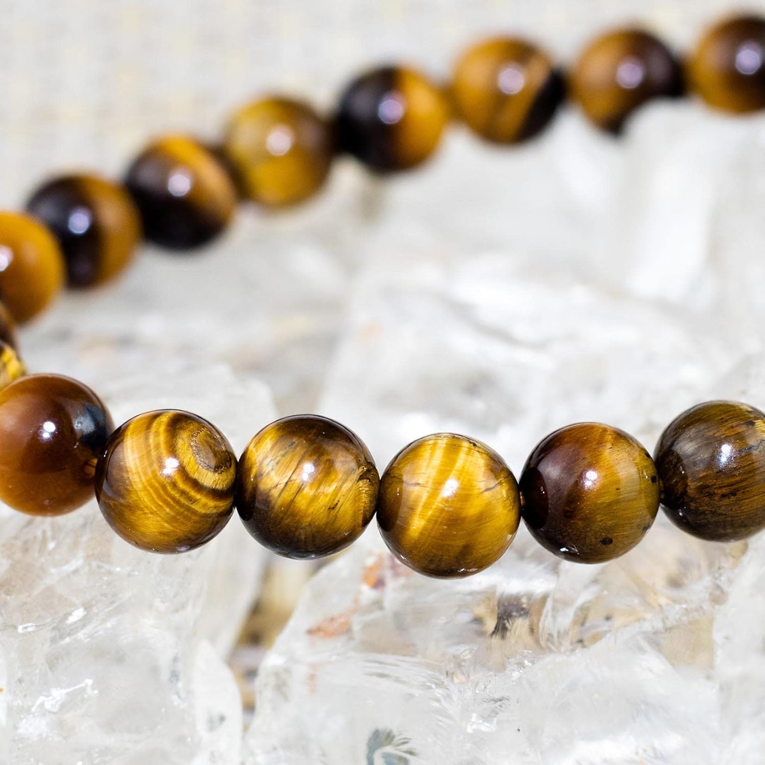 Natural Gemstone Stretch Bracelet, Handmade Unisex Crystal Bracelets for Meditation, Yoga, Spiritual Healing & Positive Energy