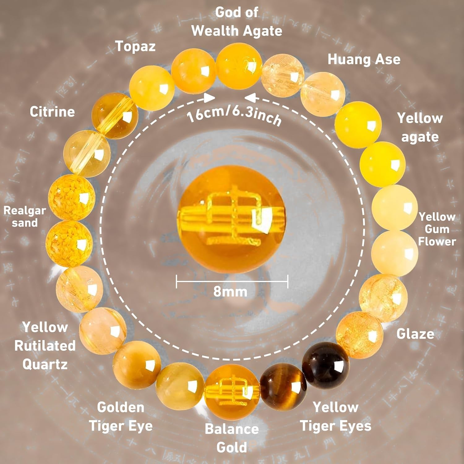 Five Elements Balance Feng Shui Bracelet – Energy Cycle Jewelry for Men Women – Original Crystal Design for Good Luck, Abundance, Protection & Harmony