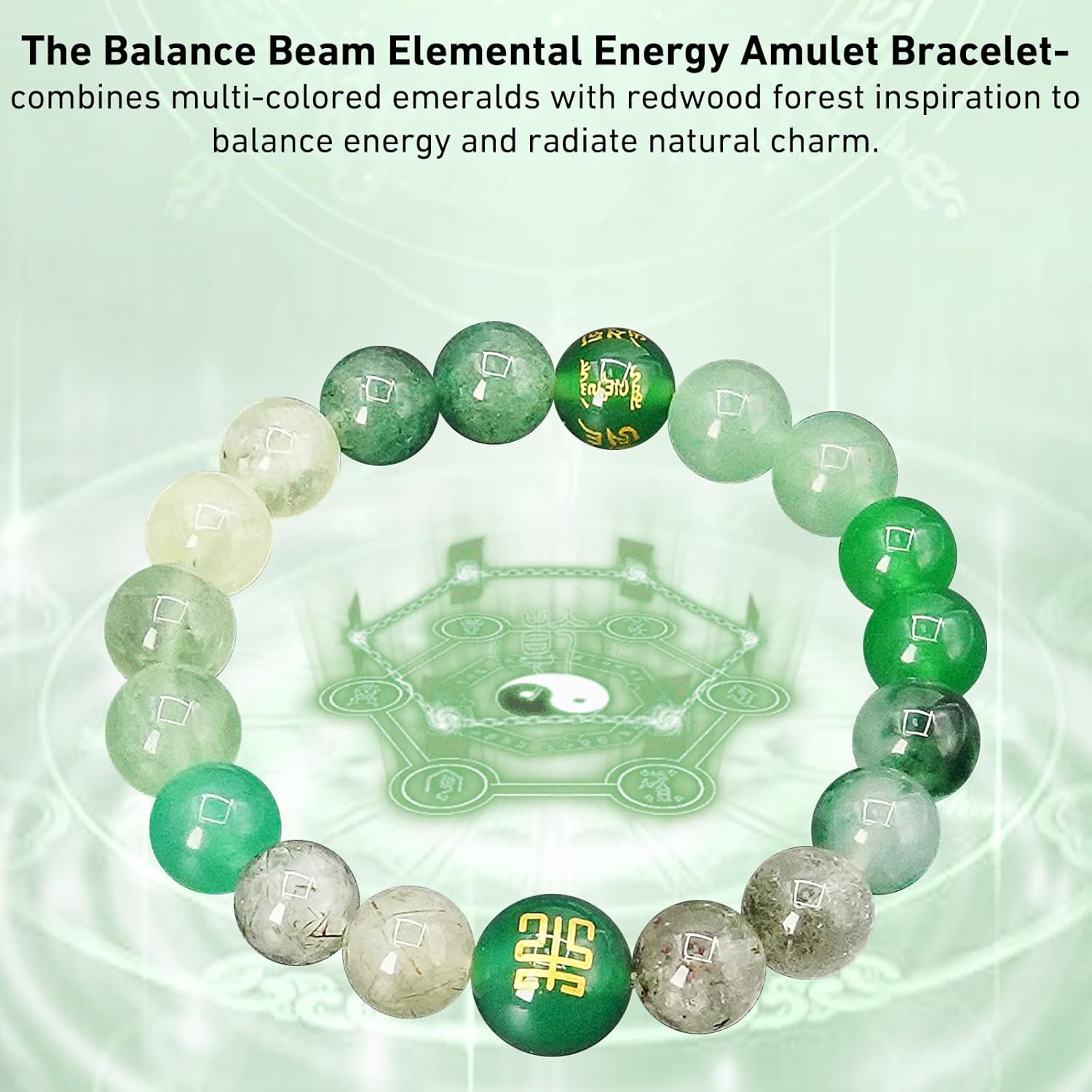 Five Elements Balance Feng Shui Bracelet – Energy Cycle Jewelry for Men Women – Original Crystal Design for Good Luck, Abundance, Protection & Harmony