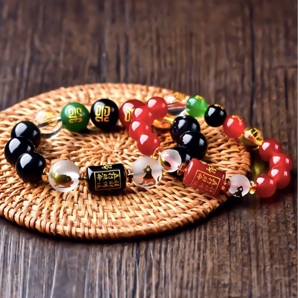 Feng Shui Obsidian Five-Element Wealth Prosperity Bracelet