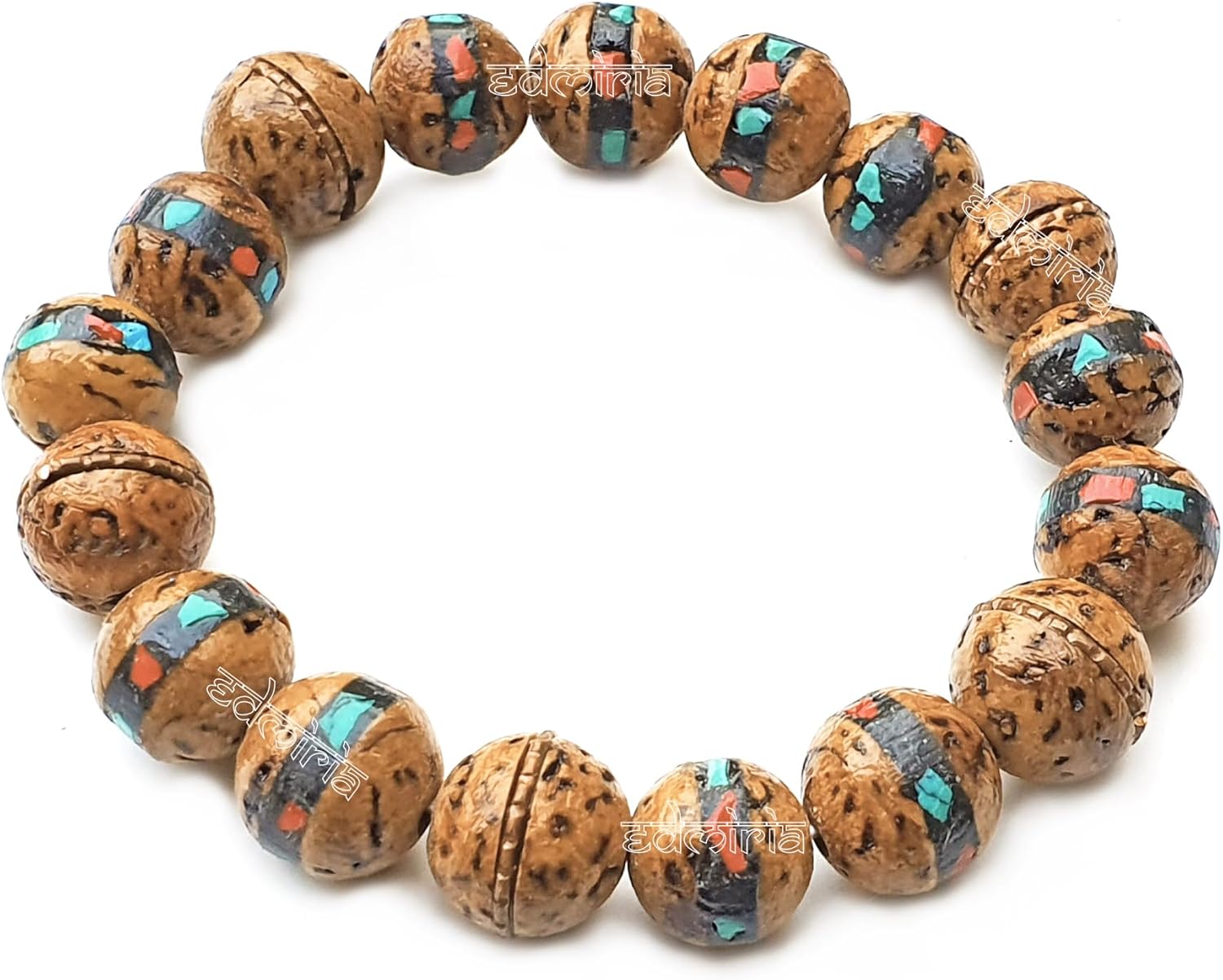 Tibetan-Style Bodhi Seed Bracelet — Hand-Strung Natural “Phoenix Eye” Prayer Beads