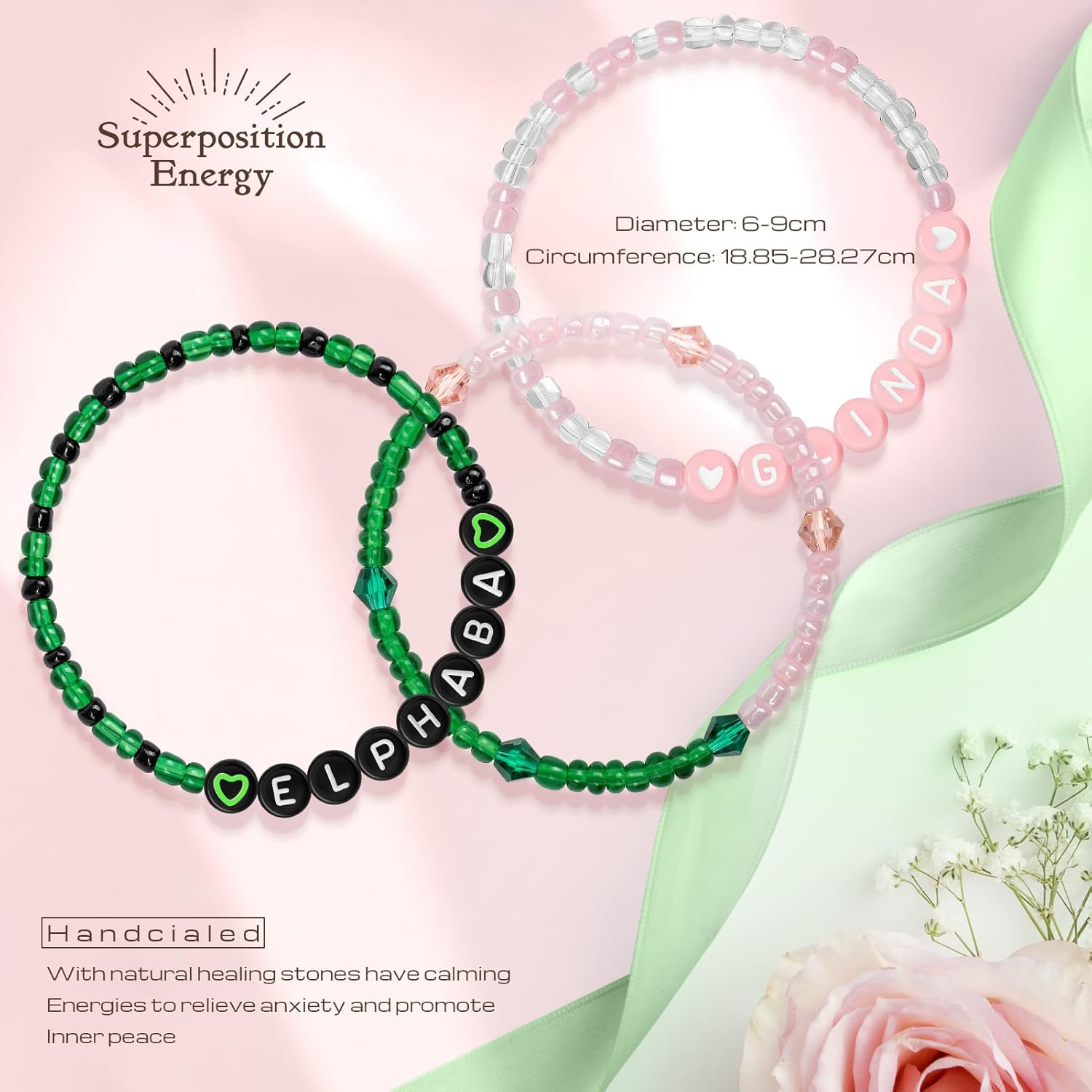 Friendship Bracelet Gifts for Women: Galinda Rhinestone Crown Witch Hat Friendship Matching Bracelets Christmas Day Mothers Day Gifts for Womens Fans Party Dress Decor