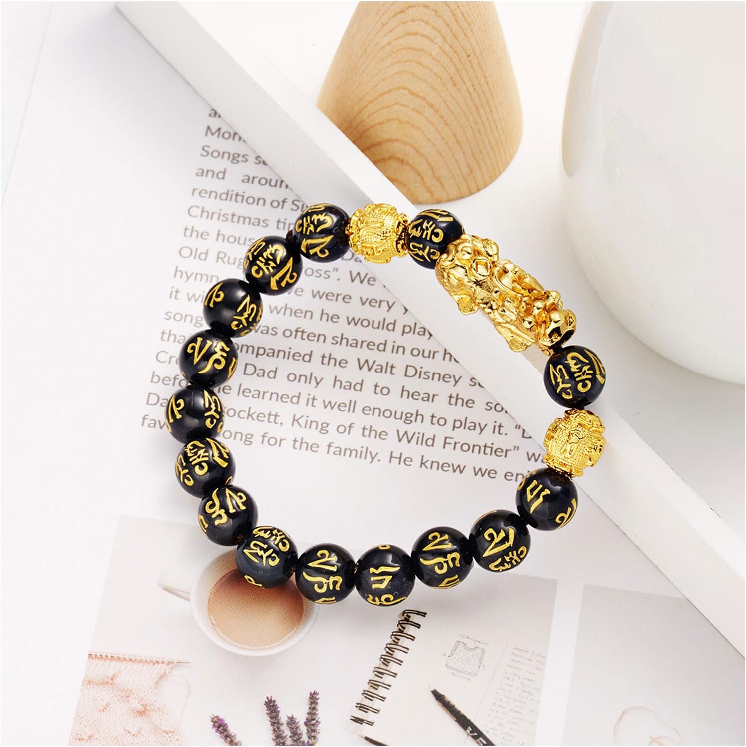FengShui Bracelets for Women Wealth And Luck Bracelet Black Obsidian Pixiu Wealth Bracelet FengShui Beaded Strand Bracelets for Women Men