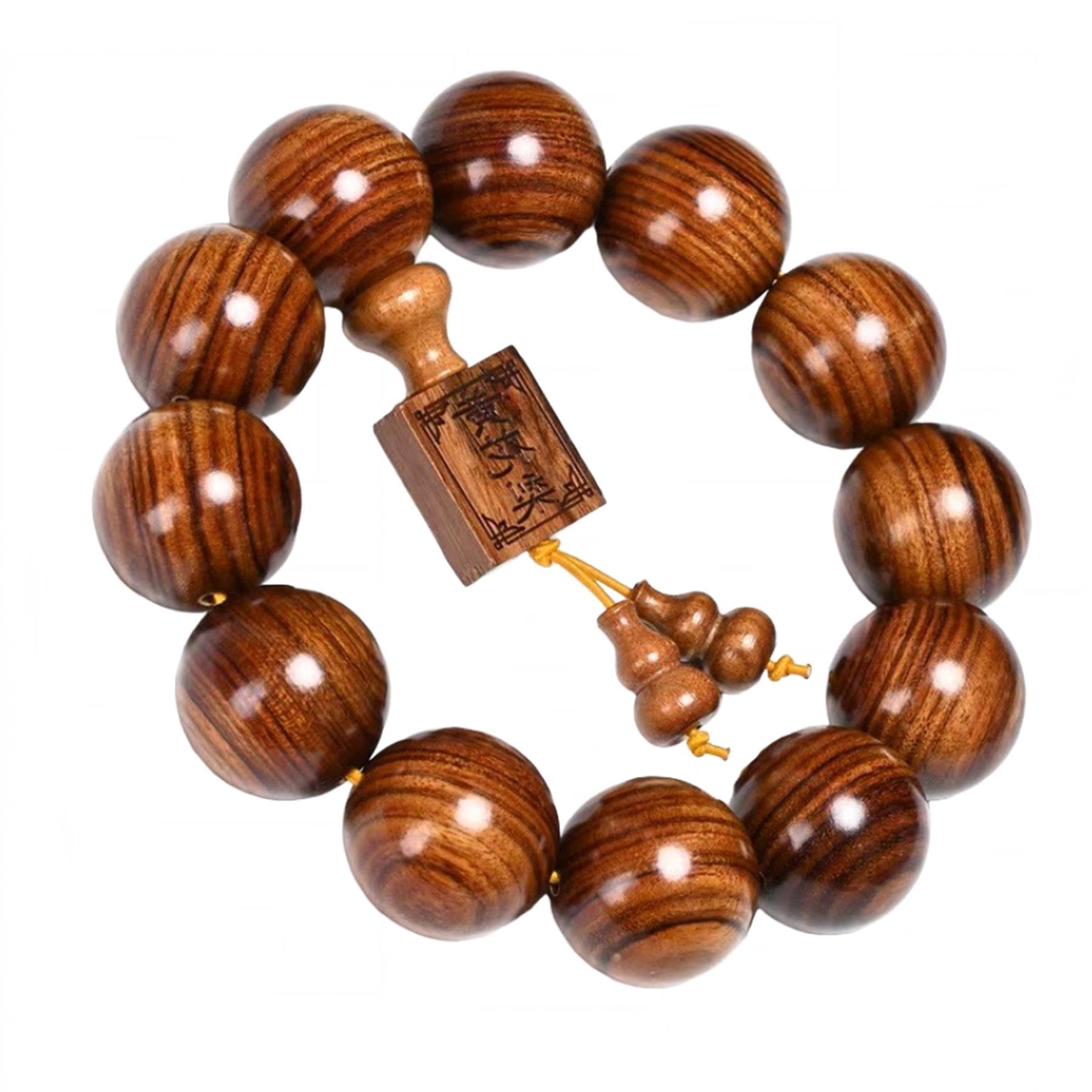 Natural Wooden Bracelet  Bead diameter: 0.8 inches, 12 beads, energy healing