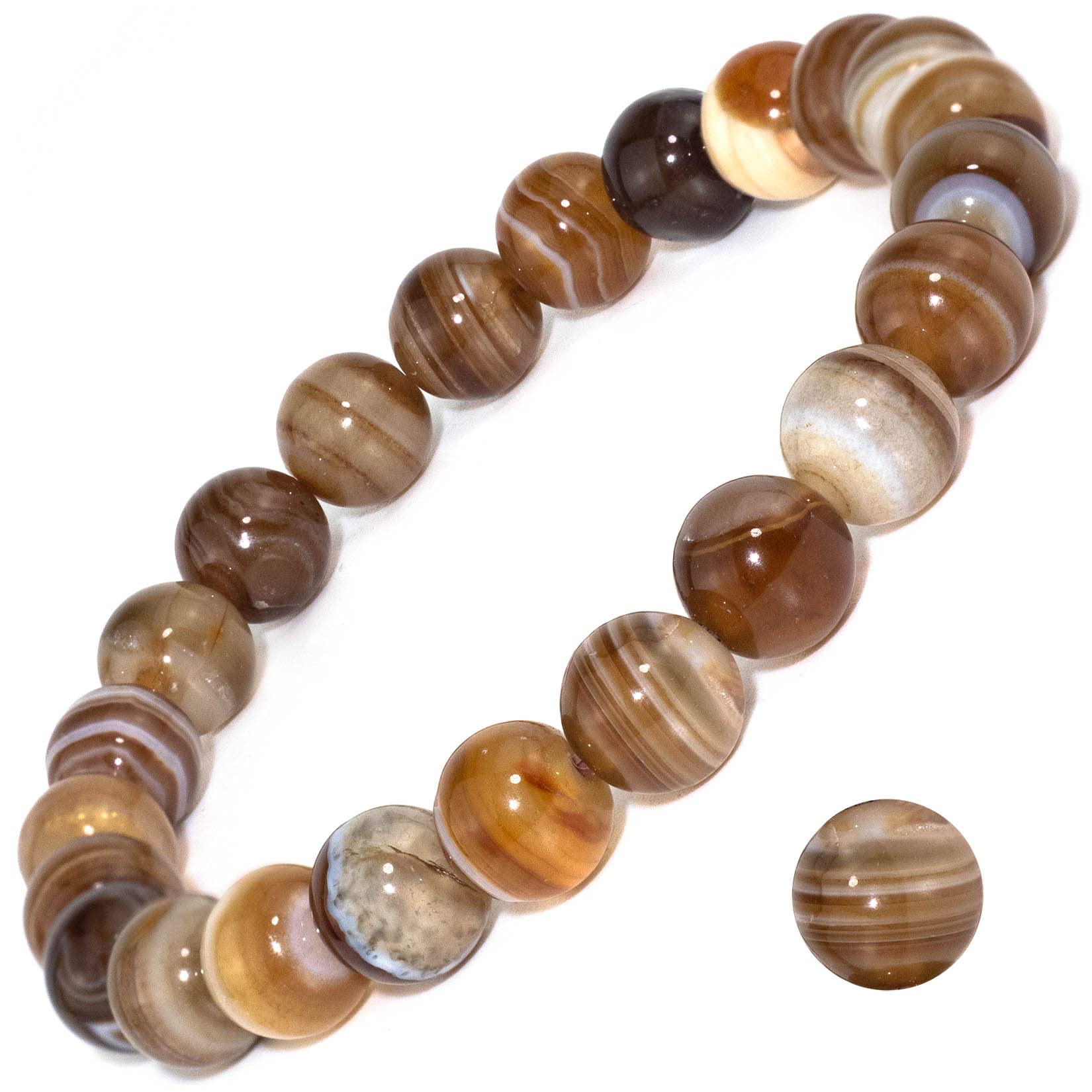 Natural Gemstone Stretch Bracelet, Handmade Unisex Crystal Bracelets for Meditation, Yoga, Spiritual Healing & Positive Energy
