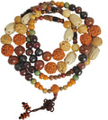 108 Beads Mala Necklace for Meditation Made of 18 Kinds of Bodhi Seeds Buddhist Prayer Beads Mala Bracelet